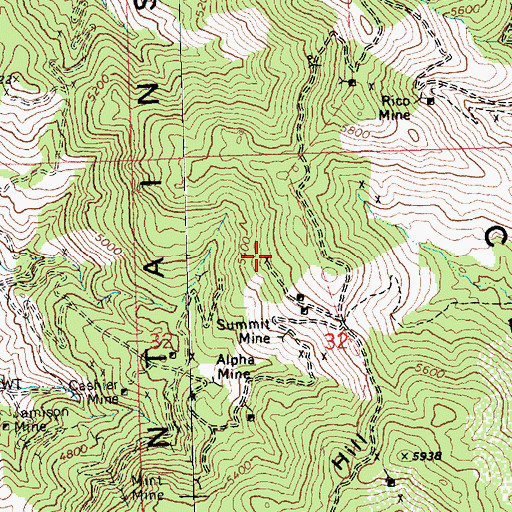 Topographic Map of Knight Hawk Mine, AZ