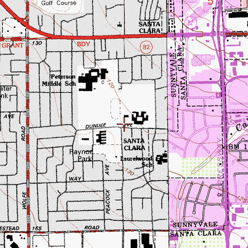 Topographic Map of Patrick Henry School (historical), CA