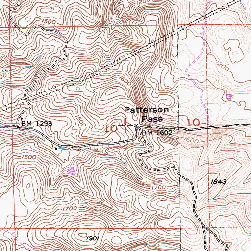 Topographic Map of Patterson Pass, CA