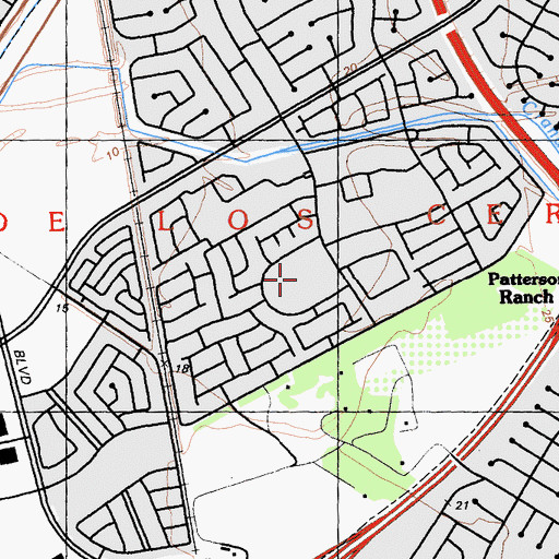 Topographic Map of Patterson Ranch, CA