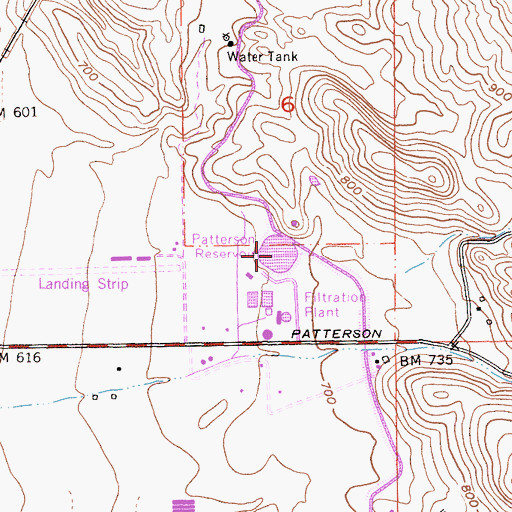 Topographic Map of Patterson Reservoir, CA