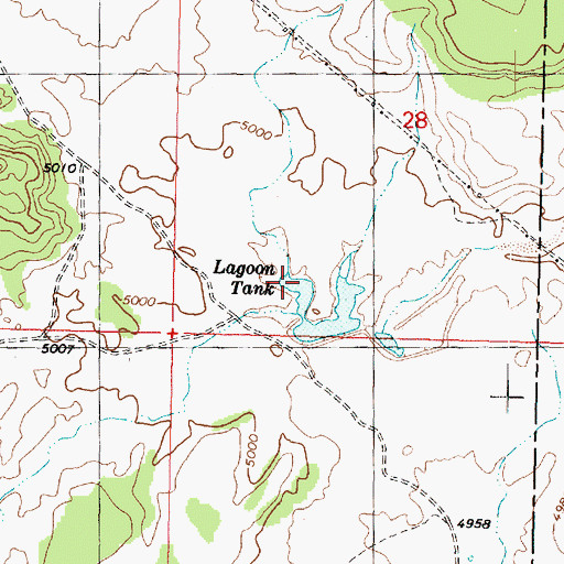 Topographic Map of Lagoon Tank, AZ