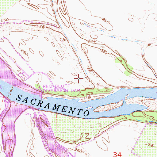 Topographic Map of Paynes Creek Slough, CA