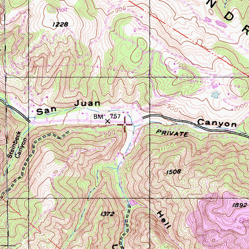 Topographic Map of Peak Canyon, CA