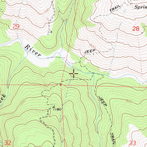 Topographic Map of Peaked Creek, CA