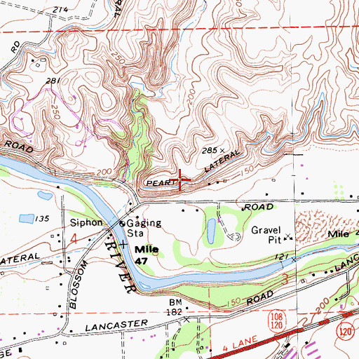 Topographic Map of Peart Lateral, CA