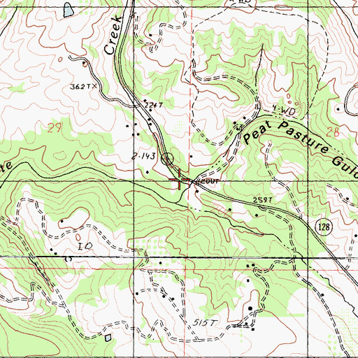 Topographic Map of Peat Pasture Gulch, CA