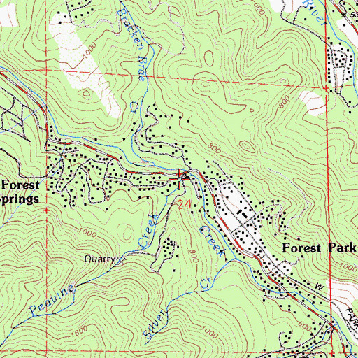Topographic Map of Peavine Creek, CA