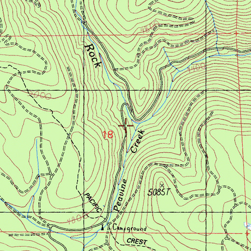 Topographic Map of Peavine Creek, CA