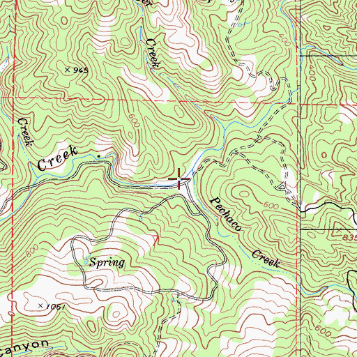 Topographic Map of Pechaco Creek, CA