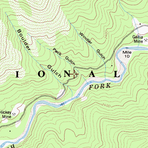 Topographic Map of Peck Gulch, CA