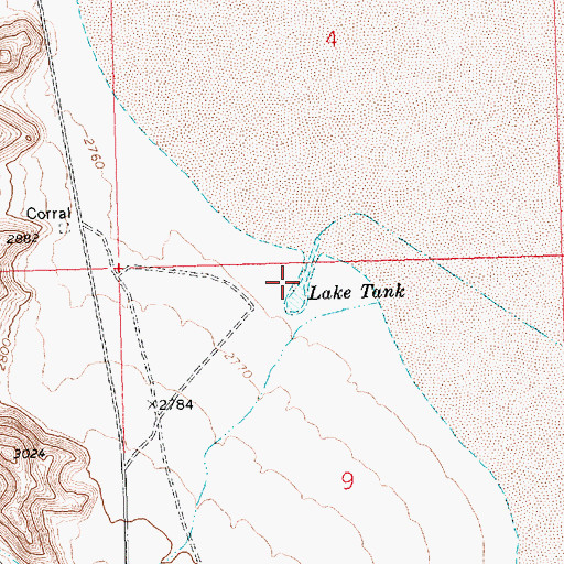 Topographic Map of Lake Tank, AZ