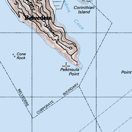 Topographic Map of Peninsula Point, CA