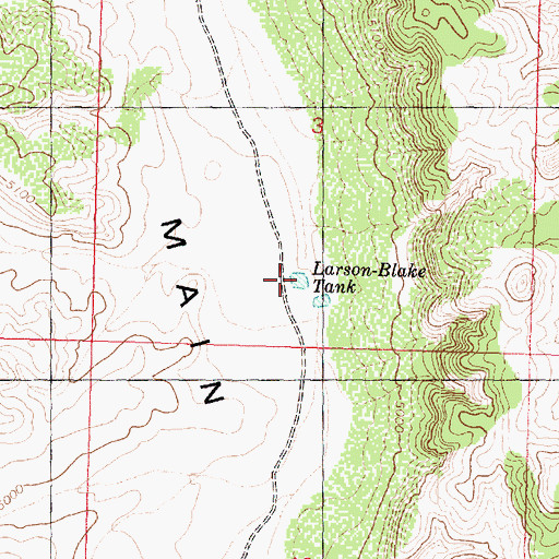 Topographic Map of Larson-Blake Tank, AZ