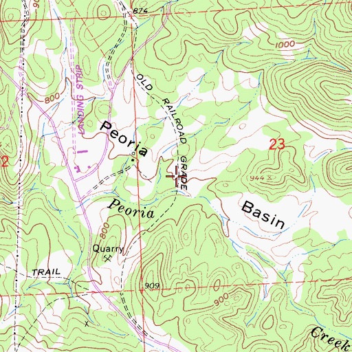 Topographic Map of Peoria Basin, CA