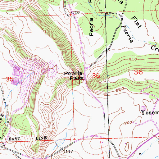 Topographic Map of Peoria Pass, CA
