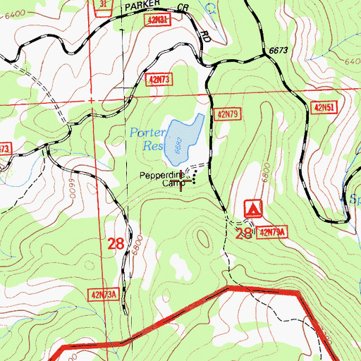 Topographic Map of Pepperdine Camp, CA