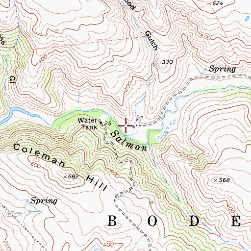 Topographic Map of Pepperwood Gulch, CA