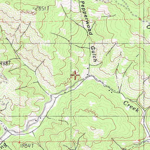 Topographic Map of Pepperwood Gulch, CA