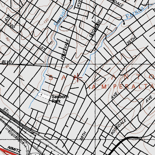 Topographic Map of Peralta Creek, CA