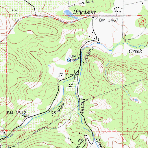 Topographic Map of Perini Creek, CA