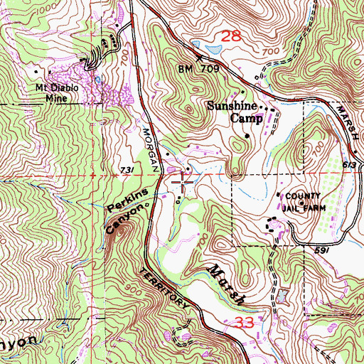 Topographic Map of Perkins Canyon, CA