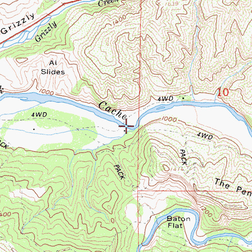 Topographic Map of Perkins Creek, CA