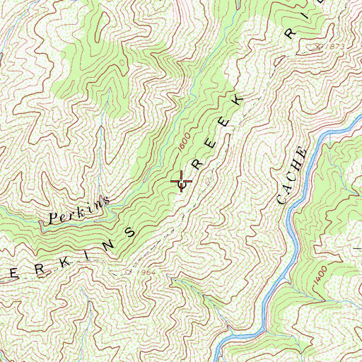 Topographic Map of Perkins Creek Ridge, CA