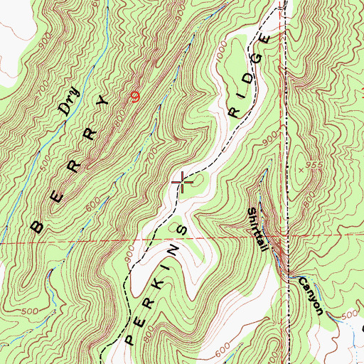 Topographic Map of Perkins Ridge, CA
