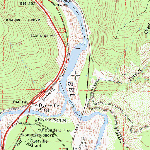 Topographic Map of Perrott Creek, CA