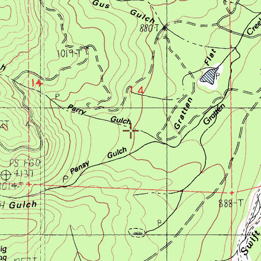 Topographic Map of Parry Gulch, CA