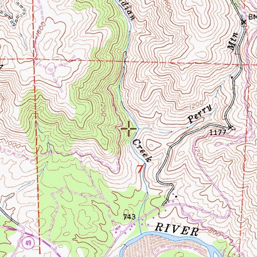 Topographic Map of Perry Mountain Creek, CA