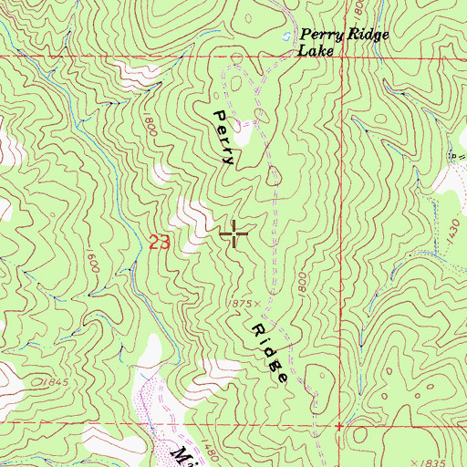 Topographic Map of Perry Ridge, CA
