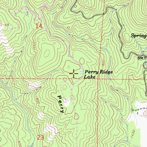 Topographic Map of Perry Ridge Lake, CA