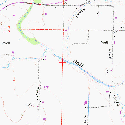 Topographic Map of Perry Slough, CA