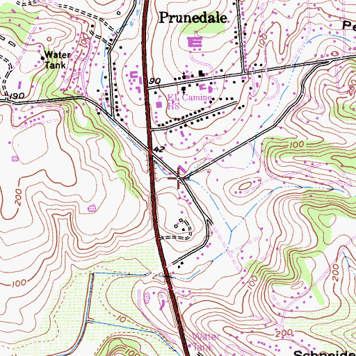 Topographic Map of Pesante Canyon, CA