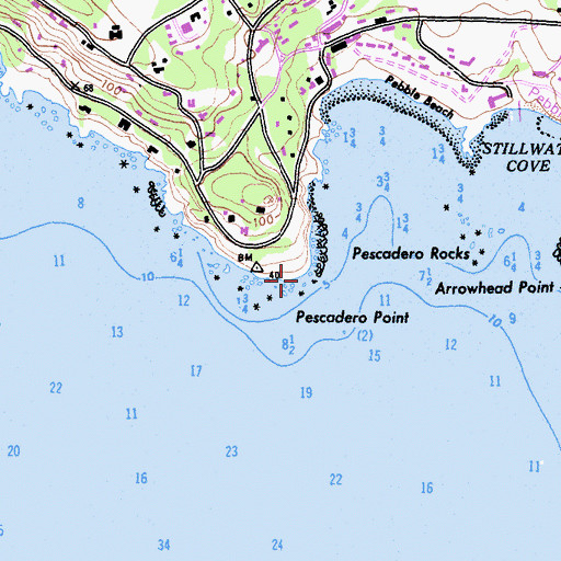 Topographic Map of Pescadero Point, CA