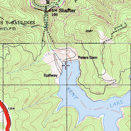 Topographic Map of Peters Dam, CA