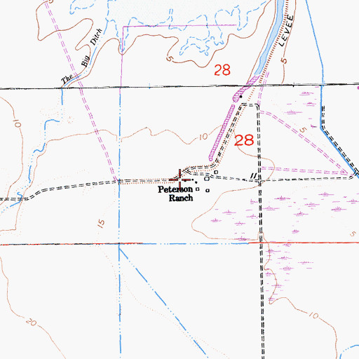 Topographic Map of Peterson Ranch, CA