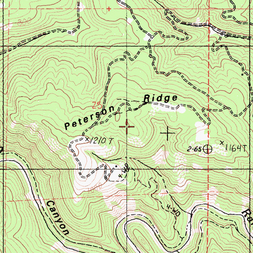 Topographic Map of Peterson Ridge, CA