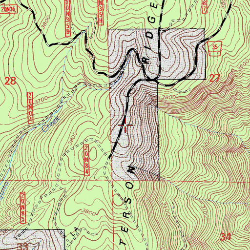 Topographic Map of Peterson Ridge, CA