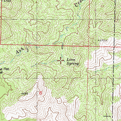 Topographic Map of Lion Spring, AZ