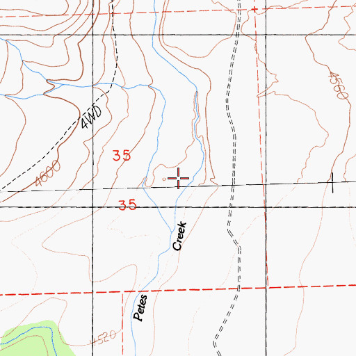 Topographic Map of Petes Valley, CA