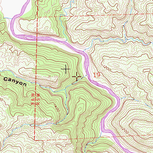 Topographic Map of Petrified Canyon, CA