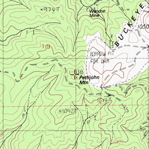 Topographic Map of Pettijohn Mountain, CA