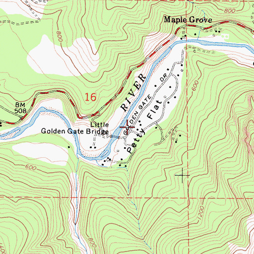 Topographic Map of Petty Flat, CA
