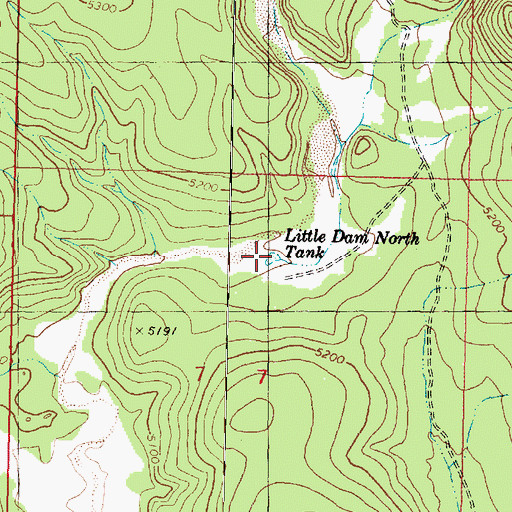 Topographic Map of Little Dam North Tank, AZ