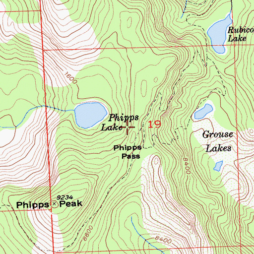 Topographic Map of Phipps Pass, CA