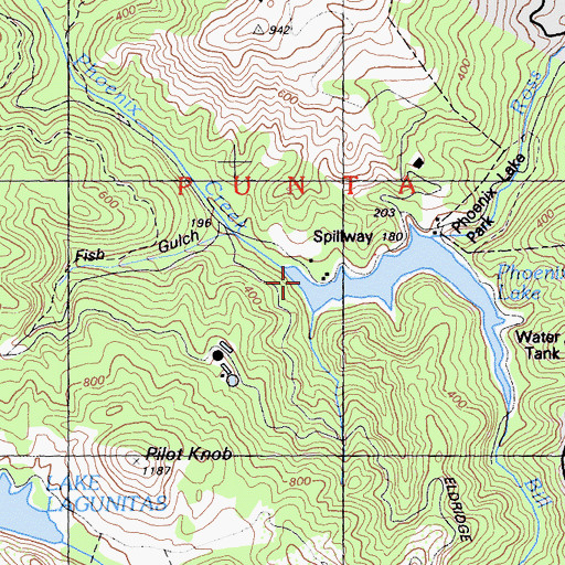 Topographic Map of Phoenix Creek, CA