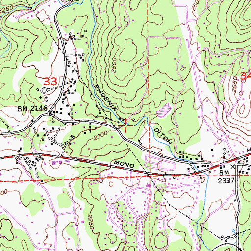 Topographic Map of Phoenix Ditch, CA